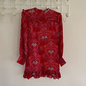 Zara Long Sleeve Holiday Silky Dress